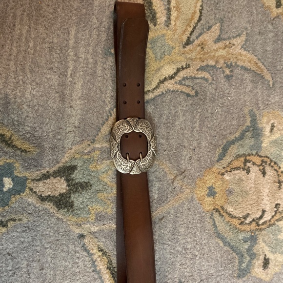 Dark Brown Leather Fossil Belt Sz L( fits like a 8/10) - Picture 3 of 3